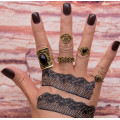 R-1472 5Pcs/set Bohemian Vintage Silver Gold Plated Knuckle Nail Midi Finger Ring for Women Party Jewelry