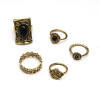 R-1472 5Pcs/set Bohemian Vintage Silver Gold Plated Knuckle Nail Midi Finger Ring for Women Party Jewelry