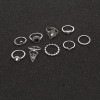 R-1471 9Pcs/set Bohemian Vintage  Silver Gold  Knuckle Nail Midi Finger Ring for Women Party Jewelry