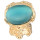 R-0804 R-0800 Gold Tone Engraving Big Cat Eye Gem Stone Ring