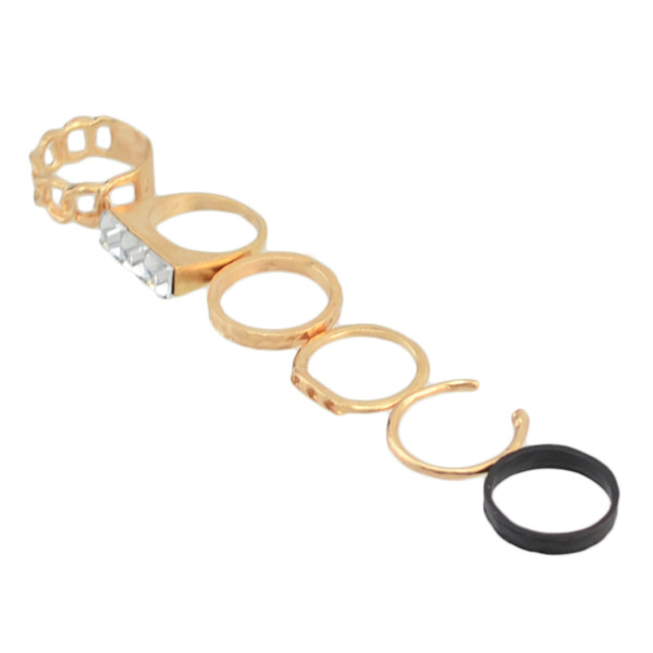 R-1287 6 Pcs/Set Antique  Gold Knuckle Midi Finger Rings Set for Women Jewelry