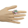 R-0624 R-0522 R-0703 R-0596 Vintage Gold Tone Engraving Flower Gem Stone Ring