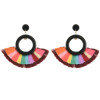 E-4264 3 Colors Fashion Bohemian Rhinestone Thread Tassel Drop Earrings Party Jewelry