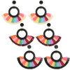 E-4264 3 Colors Fashion Bohemian Rhinestone Thread Tassel Drop Earrings Party Jewelry