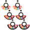 E-4264 3 Colors Fashion Bohemian Rhinestone Thread Tassel Drop Earrings Party Jewelry
