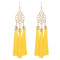 E-4266 4 Colors Ethnic Gold Metal Long Tassel Drop Earrings for Women Bohemian Wedding Party Jewelry