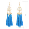 E-4266 4 Colors Ethnic Gold Metal Long Tassel Drop Earrings for Women Bohemian Wedding Party Jewelry