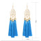 E-4266 4 Colors Ethnic Gold Metal Long Tassel Drop Earrings for Women Bohemian Wedding Party Jewelry