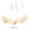 F-0456 Fashion Women Pearl Crystal Flower Chain Handmade Hair Accessories Flower Earring for Women Jewelry