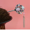 F-0457 4 Colors New Fashion   Rhinestone Tassel Lotus Shape Hair Sticks For Women  Jewelry Accessories