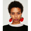E-4273 6 Colors Fashion Bohemian Rhinestone Thread Tassel Drop Pom Earrings Party Jewelry