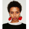 E-4273 6 Colors Fashion Bohemian Rhinestone Thread Tassel Drop Pom Earrings Party Jewelry