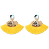 E-4273 6 Colors Fashion Bohemian Rhinestone Thread Tassel Drop Pom Earrings Party Jewelry