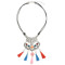 N-6918 3color Vintage Leather Alloy rhinestone resin bead tassel pendant Necklace Accessories