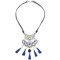 N-6918 3color Vintage Leather Alloy rhinestone resin bead tassel pendant Necklace Accessories