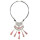 N-6918 3color Vintage Leather Alloy rhinestone resin bead tassel pendant Necklace Accessories