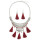 N-6919 Bohemian Vintage Jewelry Set Silver Plated Tassel Pendant Necklace Earring for Women
