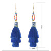 E-4272 5 Colors Bohemian Long Thread Tassel Drop Earrings for Women Wedding Party Gift