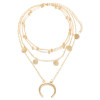 N-6917 2color Fashion Alloy chain  Moon Shape pendant Necklace For women  Accessories