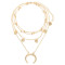 N-6917 2color Fashion Alloy chain  Moon Shape pendant Necklace For women  Accessories