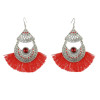 E-4270 4 Colors Fashion Bohemian Rhinestone Thread Tassel Drop Earrings Party Jewelry