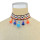 N-6924 Stylish Stripe Pendant Colorful Choker Necklaces for Women Party Birthday Gift Jewelry