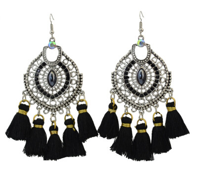 E-4276 4 Colors Ethnic Bohemian Thread Tassel Drop Earrings for Women Party Anniversary Jewelry Accessories