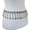 N-6921 Bohemian Vintage Silver Fashion  Body Chain Bell Carved Hollow Out Flower Waist Belly Chain for Women Jewelry