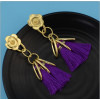 E-4283 5 Colors Ethnic Gold Metal Long Tassel Drop Earrings for Women Bohemian Wedding Party Jewelry