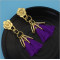 E-4283 5 Colors Ethnic Gold Metal Long Tassel Drop Earrings for Women Bohemian Wedding Party Jewelry