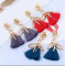 E-4283 5 Colors Ethnic Gold Metal Long Tassel Drop Earrings for Women Bohemian Wedding Party Jewelry