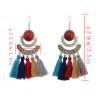 E-4289 4 Colors Fashion Bohemian Rhinestone Thread Tassel Drop Earrings Party Jewelry