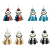 E-4289 4 Colors Fashion Bohemian Rhinestone Thread Tassel Drop Earrings Party Jewelry