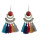 E-4289 4 Colors Fashion Bohemian Rhinestone Thread Tassel Drop Earrings Party Jewelry