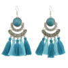 E-4289 4 Colors Fashion Bohemian Rhinestone Thread Tassel Drop Earrings Party Jewelry