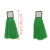 E-4285 6 Colors Women Rhinestone Long Thread Tassel Drop Earrings for Bohemian Wedding Party Fashion Accessories