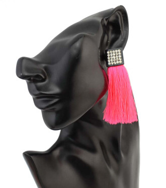 E-4285 6 Colors Women Rhinestone Long Thread Tassel Drop Earrings for Bohemian Wedding Party Fashion Accessories
