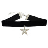 N-6926 Fashion Gothic Five-star Shaped Water Droplets Crystal Black Velvet  Choker Necklace For Women