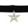 N-6926 Fashion Gothic Five-star Shaped Water Droplets Crystal Black Velvet  Choker Necklace For Women