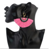 E-4291 Bohemian Vintage  Tassel Fan-shaped Earrings for Women Jewelry