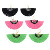E-4291 Bohemian Vintage  Tassel Fan-shaped Earrings for Women Jewelry