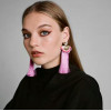 E-4293 6 Colors Vintage Bohemian Flower Tassel Drop Earring for Women Earring