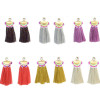 E-4293 6 Colors Vintage Bohemian Flower Tassel Drop Earring for Women Earring