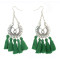 E-4292 Vintage Silver Metal Thread Tassel Long Drop Earrings for Women Bohemian Wedding Party Jewelry