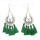 E-4292 Vintage Silver Metal Thread Tassel Long Drop Earrings for Women Bohemian Wedding Party Jewelry