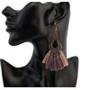 E-4296 Vintage Bohemian Silver Metal Thread Tassel  Drop Earrings for Women Party Jewelry