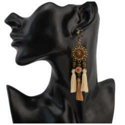 E-4294 2 style Vintage Bohemian Bead Tassel Drop Earring for Women Earring