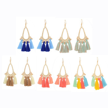 E-4304 Fashion Vintage Bohemian Tassel Bead Earring for Women Jewelry