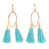 E-4306 6 Color Vintage Tassel  Charm  Drop Pom  Earring for Women Jewelry