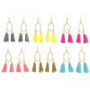 E-4306 6 Color Vintage Tassel  Charm  Drop Pom  Earring for Women Jewelry